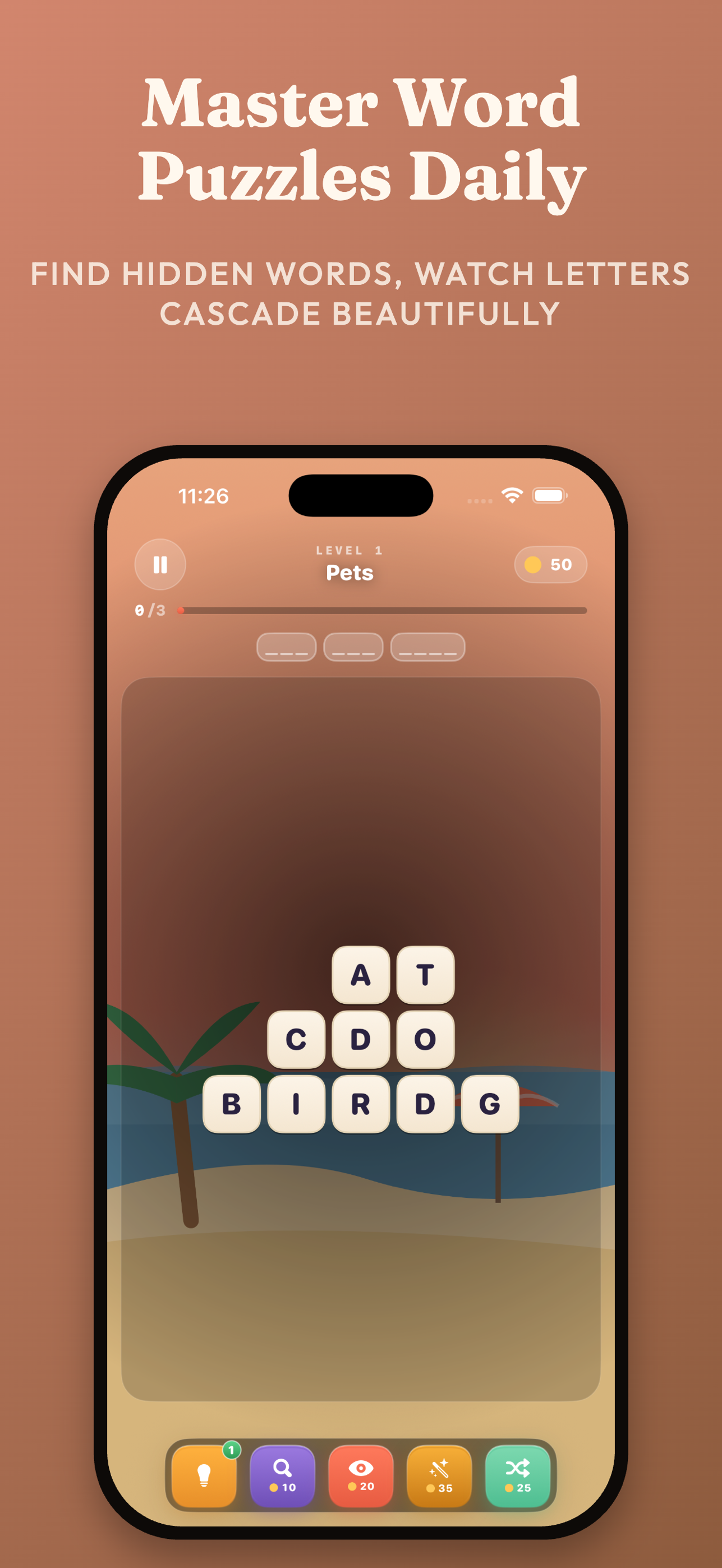 Letter Chain screen